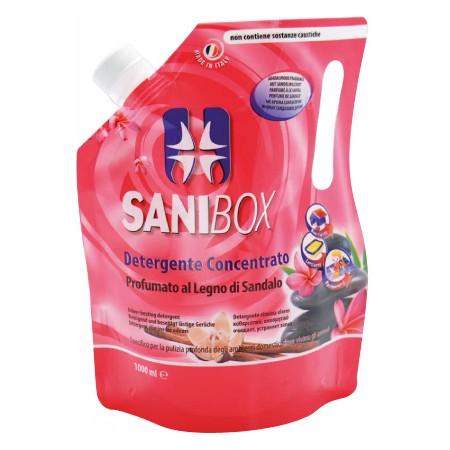 SANIBOX DETERGENTE CONCENTRATO ELIMINA ODORI PROFUMATO AL LEGNO DI SANDALO 1 LITRO